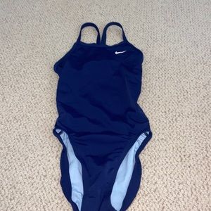 Nike navy blue one piece swim suit